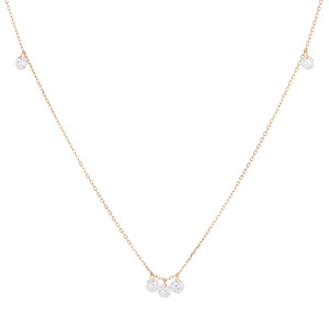 Collane di gioielli di moda <span class=keywords><strong>925</strong></span> <span class=keywords><strong>argento</strong></span> Sterling goccia d'<span class=keywords><strong>acqua</strong></span> tre diamanti nappe ciondolo zircone placcato in oro collane da donna - Product Image 4