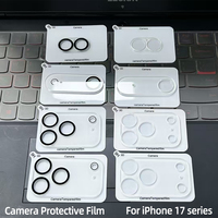 Film protecteur d'écran d'objectif d'appareil photo 3D HD transparent en verre trempé anti-rayures jaune/noir pour iPhone 17 Pro Max