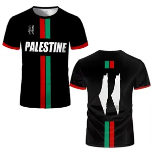 Palestine Bóng Đá T Áo Sơ Mi Mùa Hè Thời Trang Ngắn Tay Áo Palestinian Cờ 3D In T-Shirts Giản Dị O Cổ Loose Mens Tees Tops - Product Image 3