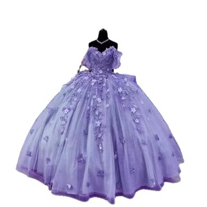 <span class=keywords><strong>Vestido</strong></span> <span class=keywords><strong>de</strong></span> Noche/Fiesta SWS008 Estilo Europeo Americano Tallas Grandes <span class=keywords><strong>de</strong></span> Tul Mini con Ilusión <span class=keywords><strong>de</strong></span> Hombros Caídos y Apliques 3D para Cumpleaños/Boda - Product Image 5