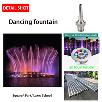 Fuente Musical Flotante para Lagos de Gran Escala, Espectáculo de Agua Danzante Decorativo para Exteriores con Sistema de Iluminación LED Púrpura