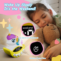 Réveil numérique pour enfants, horloge intelligente licorne, veilleuse, machine d'apprentissage du sommeil, fonction snooze, alimenté par USB