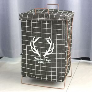 Cao cấp giặt <span class=keywords><strong>Hamper</strong></span> với nắp thiết kế thời trang lưu trữ nhà hộp với khung thép - Product Image 4