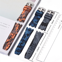 LAIHE Hochwertiges Camouflage-Armbandarmband Gummi armband für Offshore 28mm 30mm Armbanduhren