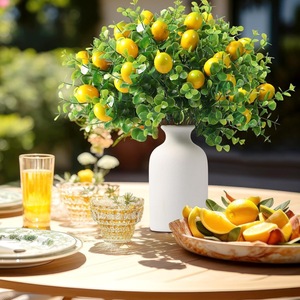 New Arrival Plastic Artificial Lemon Branches Yellow Faux Lemons Eco-Friendly Outdoor Kitchen Home Spring <strong>Summer</strong> <strong>Decor</strong> - Product Image 4