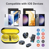 Micrófono Lavalier Inalámbrico Magnético, Estuche de Carga Portátil LED iOS, Uso de Teléfono de Mano, Grabación de Vídeo en Vivo, 1 Arrastre 2