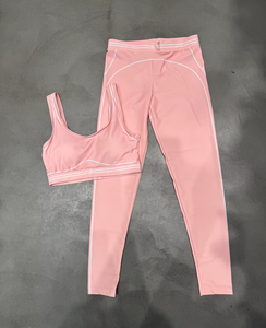 Thiết kế 2025 sang trọng của phụ nữ yoga đặt thiết bị thể dục thoáng khí với thắt lưng đàn hồi đóng cửa mô hình rắn phía trước Logo - Product Image 2