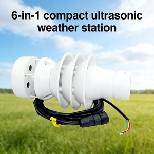 Veinasa-THPRW-03 Anémomètre ultrasonique extérieur 6 en 1, capteur de température, d'humidité et de pluie, station météo compacte - Product Image 1