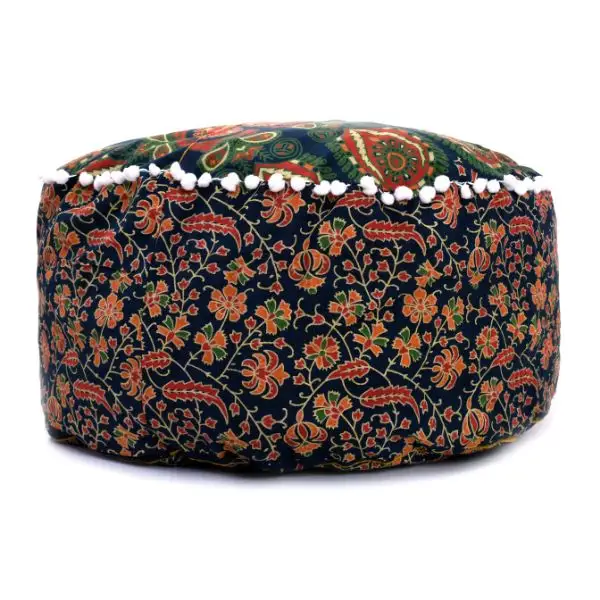 Красивый индийский дизайн, Хлопковый чехол-пуф с цветочным принтом, чехлы ручной работы, чехол для стола, стула, чехол для пуфа