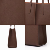 Sac fourre-tout rectangulaire en cuir véritable personnalisable pour femmes avec ouverture large, compatible avec un ordinateur portable de 14 pouces, pour le travail de bureau, OEM