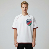 Maßgefertigtes Herren 100% Baumwoll-T-Shirt 200gsm Gestricktes Jersey Kurzarm Casual Einfarbig mit Kontrastbesatz für Alltägliches Tragen