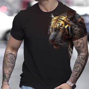 Fitspi 3D Tiger Print T-shirt Animal Men's Shirts Verano de manga corta Hombre <span class=keywords><strong>Pullover</strong></span> Oversized Tops Tees Hombres Ropa - Product Image 3