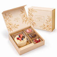 Boîte d'emballage pour gâteau personnalisée, boîte cadeau en papier rigide de luxe avec couvercle, logo personnalisé pour boulangerie, pâtisserie, dessert, emballage cadeau