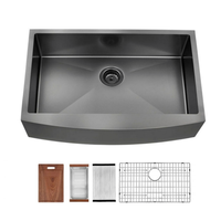 Évier de cuisine à tablier en acier inoxydable 304, grand modèle 33/36 pouces, style ferme, norme américaine OEM, couleur bronze canon, avec accessoires, en promotion