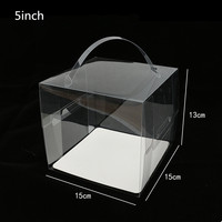 Boîtes à Gâteaux Transparentes Portables Carrées de 5 Pouces, en Plastique, pour Emballer Individuellement les Décorations