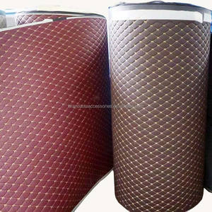 Factory Price Embroidery Stitched <strong>Quilted</strong> PVC Leather with Sponge for Car Interior Upholstery Hotel Decoration - Product Image 6