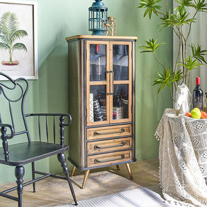 Mueble de Almacenamiento de Madera con Paneles Estilo Shabby Chic Antiguo para Sala de Estar, Mueble Decorativo para Entrada de Casa, Hotel o Apartamento - Product Image 1