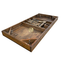 Table de ferme pour enfants en bois massif durable, 6 pieds à tiges détachables, style farmhouse, mobilier d'extérieur pour enfants