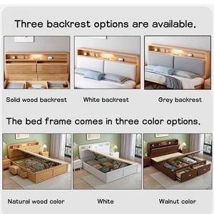 Meistverkauftes Extragroßes Holzbett mit Nachtlicht und Ladefunktion, Extragroßes Holzbett mit Stauraum fürs Schlafzimmer - Product Image 4