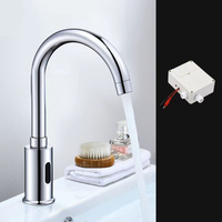 Robinet de cuisine moderne monotrou en laiton 0.5gpm mitigeur chromé poli robinets de lavabo à capteur infrarouge sans contact