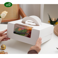 Boîtes à gâteaux portables en carton blanc, taille personnalisée, pour desserts, gâteaux feuilletés, viande effilochée, thé de l'après-midi, aliments cuits, recyclables et écologiques VVG