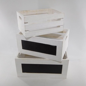 Scatola di nidificazione in legno rustico incendiato organizzatore Open Top con lavagna - Product Image 3