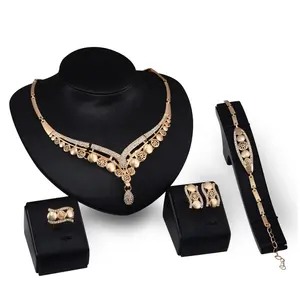 CLARMER 2020 moda bayan mücevher seti suudi 18K altın kaplama toptan ucuz gelin afrika takı seti