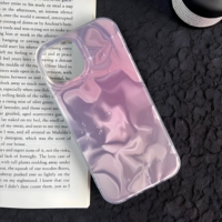 Nouvelle coque de téléphone IMD à motif ondulé pour iPhone 15 16 17 18 Pro Max, coque pour fille tendance, logo personnalisé, coque de téléphone portable