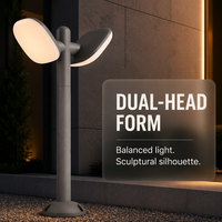 Lampe de jardin LED à double tête réglable 20W, étanche IP65, pour allée paysagère