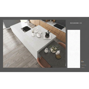 Dalle en porcelaine brillante Calacatta Ice White 800x2400mm 15mm, aspect marbre, pour revêtement mural moderne de luxe, carreaux en pierre frittée - Product Image 1