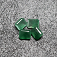 Bague solitaire émeraude africaine avec pierre nue de 10x8 mm, petite forme octogonale, pierre précieuse naturelle