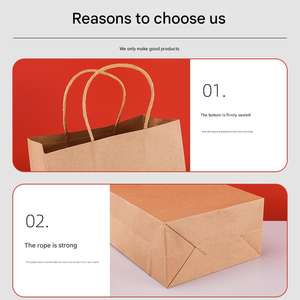 Emballage alimentaire à emporter biodégradable Sac en papier kraft blanc Impression numérique Poignée en corde de coton Sac promotionnel Votre propre - Product Image 4