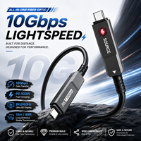 Câble Fibre Optique USB-C Complet USB-C Mâle vers USB-C Mâle Vidéo 8K Données 10 Gbit/s Charge Rapide Retour Tactile 15M / 49,2FT