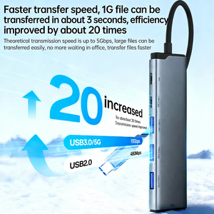 Hub USB-C <span class=keywords><strong>6</strong></span>-en-1 avec indicateur LED, <span class=keywords><strong>HDMI</strong></span> 2.0 4K60Hz, USB-C 3.0, charge PD 100W, <span class=keywords><strong>adaptateur</strong></span> multiport pour ordinateur portable, MacBook, <span class=keywords><strong>iPhone</strong></span> 17 - Product Image 2