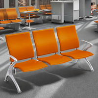 Banc d'attente en acier de qualité supérieure à 3 places avec design ergonomique pour les hôpitaux, les cliniques, les zones de réception modernes des entreprises
