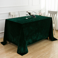 Nappe rectangulaire en velours écrasé vert émeraude 90*156 pouces pour décoration de mariage