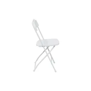 Boa qualidade e preço barato atacado usado plástico branco cadeira dobrável compacta para venda do partido