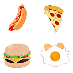 Pins Esmaltados de Hambúrguer, Pizza, Frango, Bebidas, Café, Pipoca, Batata Frita e Cachorro-Quente - Product Image 2