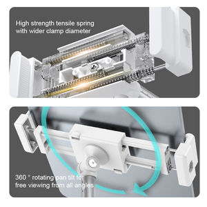Support de tablette réglable pour bureau et sol, trépied robuste, rotation à 360°, en alliage d'aluminium, étanche, compatible avec la diffusion en direct - Product Image 5