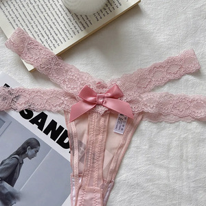 Tanga mit Niedriger Taille Nahtlose Damenunterwäsche Übergröße Sexy Spitzen-Slips Transparente Höschen für Frauen - Product Image 5