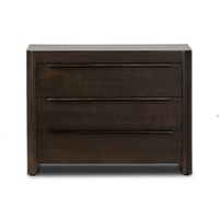 Table d'appoint à 3 tiroirs en chêne fumé français pour salon, table d'appoint de canapé en bois foncé, personnalisable OEM ODM