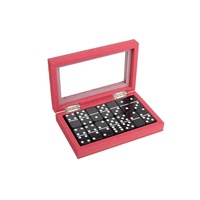 Carreaux de domino de style marbre spéciaux motif logo imprimé sur le dos personnalisé 28 pièces ensemble de jeu de domino en mélamine