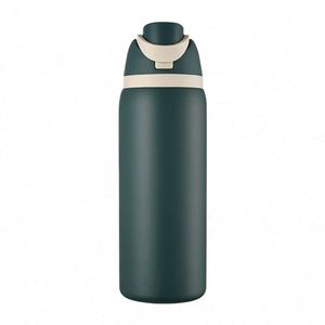 Nouvelle gourde isotherme sous vide 32OZ pour fruits, en acier inoxydable, avec paille, idéale pour le sport, les voyages et la voiture - Product Image 2