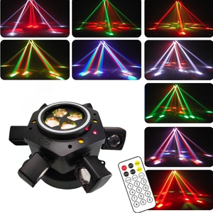 Occhio d'ape di alta qualità <span class=keywords><strong>4</strong></span> in 1 Mini testa mobile 6 braccio bianco e oro luce stroboscopica Laser luci da palcoscenico - Product Image 4