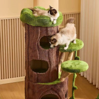 Arbre à chat de qualité supérieure, forme d'arbre, peut servir de maison pour chat, mobilier pour chat, jouet pour chat, interactif, appartement pour chat, décoration de la maison pour chat