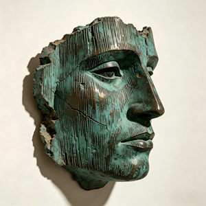 Scultura Retrò in Bronzo con Gesto Silenzioso, Scultura 3D Stereoscopica a Mezzo Busto Adatta per l'Interior <span class=keywords><strong>Design</strong></span> Moderno - Product Image 6