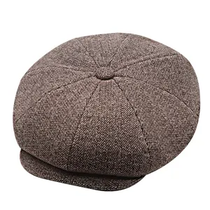 Berretto di moda Premium pittore in lana 8 pannelli strillone berretto semplice ottagonale per le donne Bakerboy