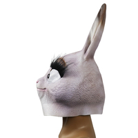 Masque de lapin en latex amusant pour la tête entière, costumes de cosplay, carnaval, Noël, Halloween, fête, déguisement, mascarade