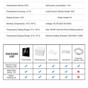 Avatto 2023 Precio barato de fábrica Controlador de temperatura de calefacción Termostato de habitación por suelo radiante - Product Image 4