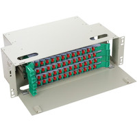 Cadre de distribution optique convexe ODF 48 ports 3U19 pouces, 48 cœurs, port FC, montage en rack, équipement de fibre optique coulissant